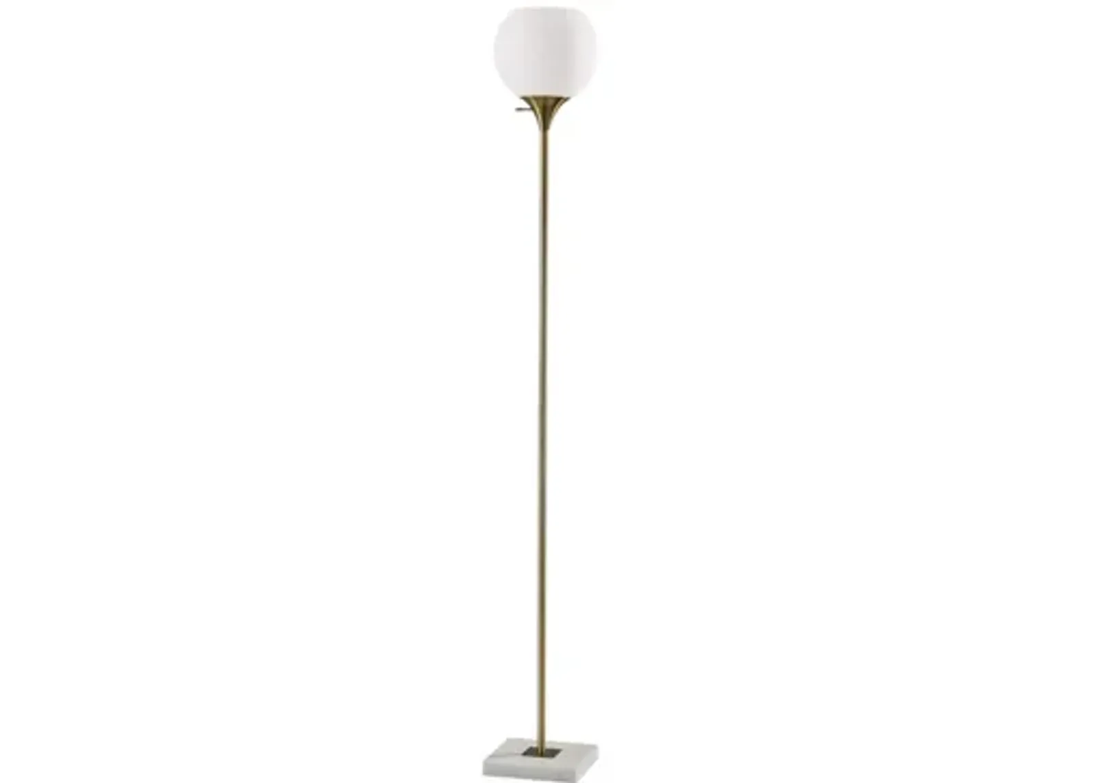 Fiona Torchiere Floor Lamp in Antiqued Brass by Adesso Inc