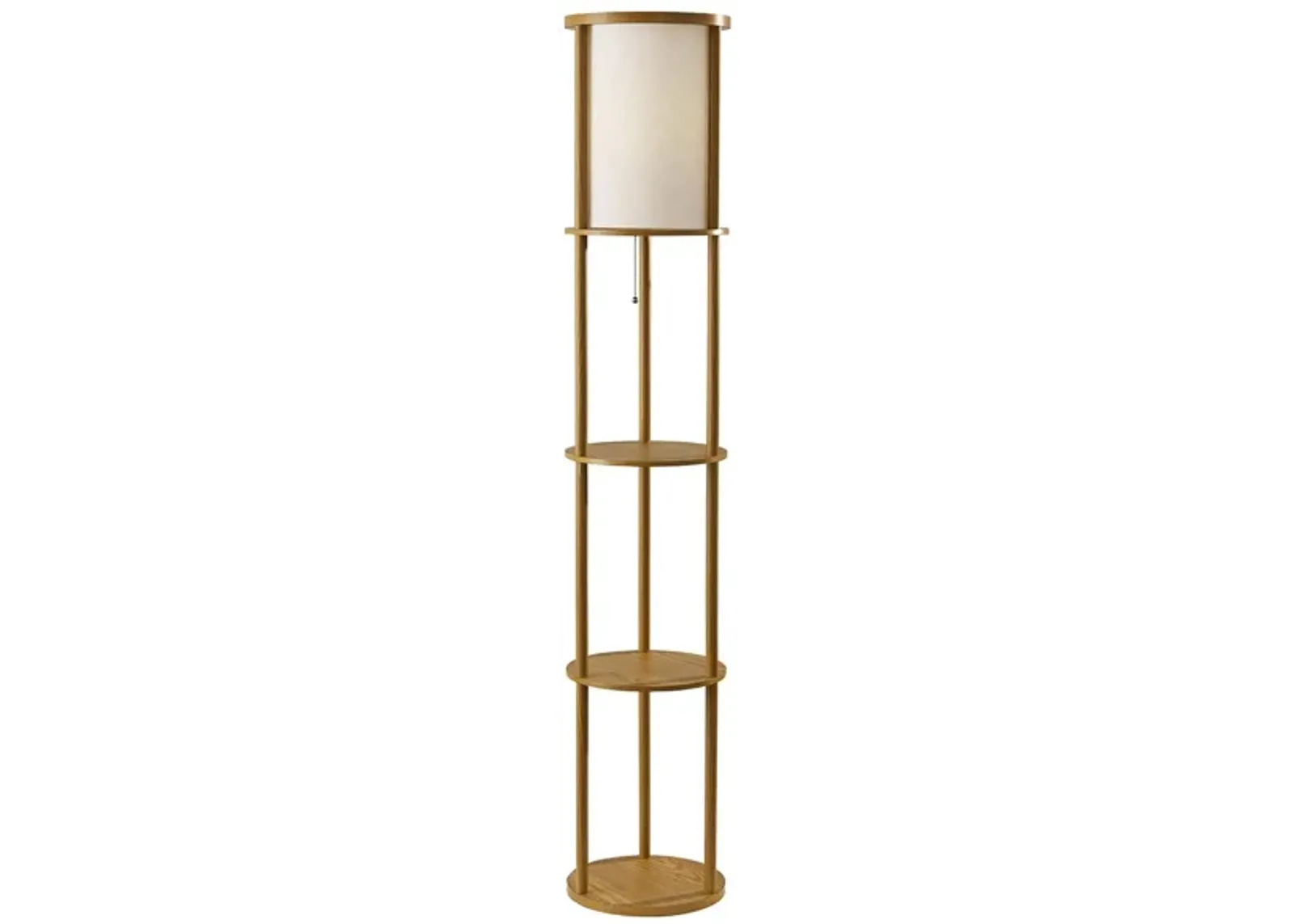 Stewart Round Shelf Floor Lamp in Natural by Adesso Inc