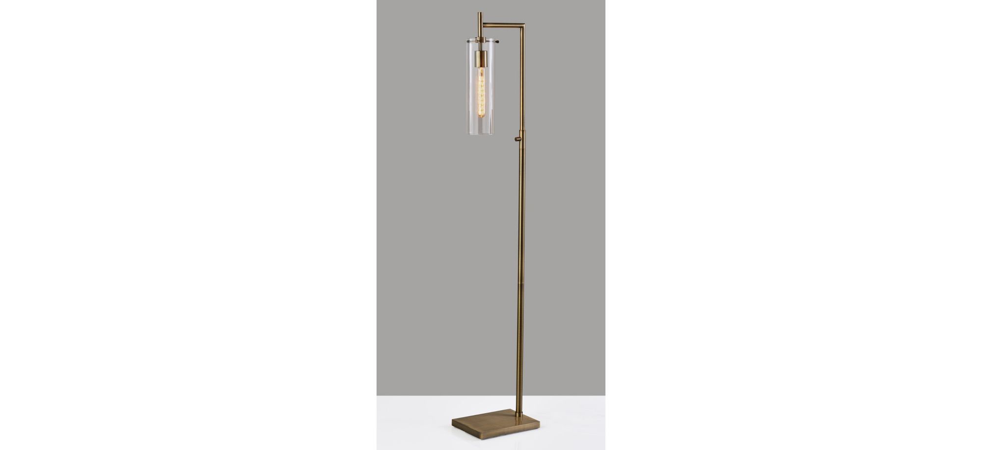 Dalton 1 Light Floor Lamp in Antique Brass by Adesso Inc