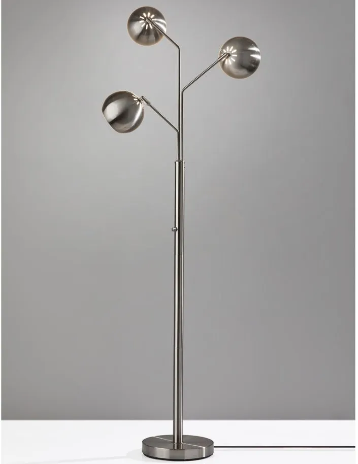 Emerson 3-Light Floor Lamp in Silver by Adesso Inc