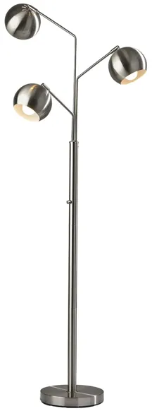 Emerson 3-Light Floor Lamp in Silver by Adesso Inc