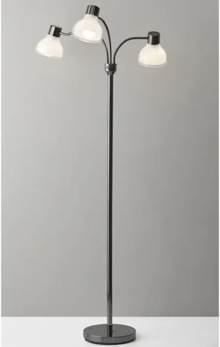 Presley 3-Arm Floor Lamp in Black by Adesso Inc