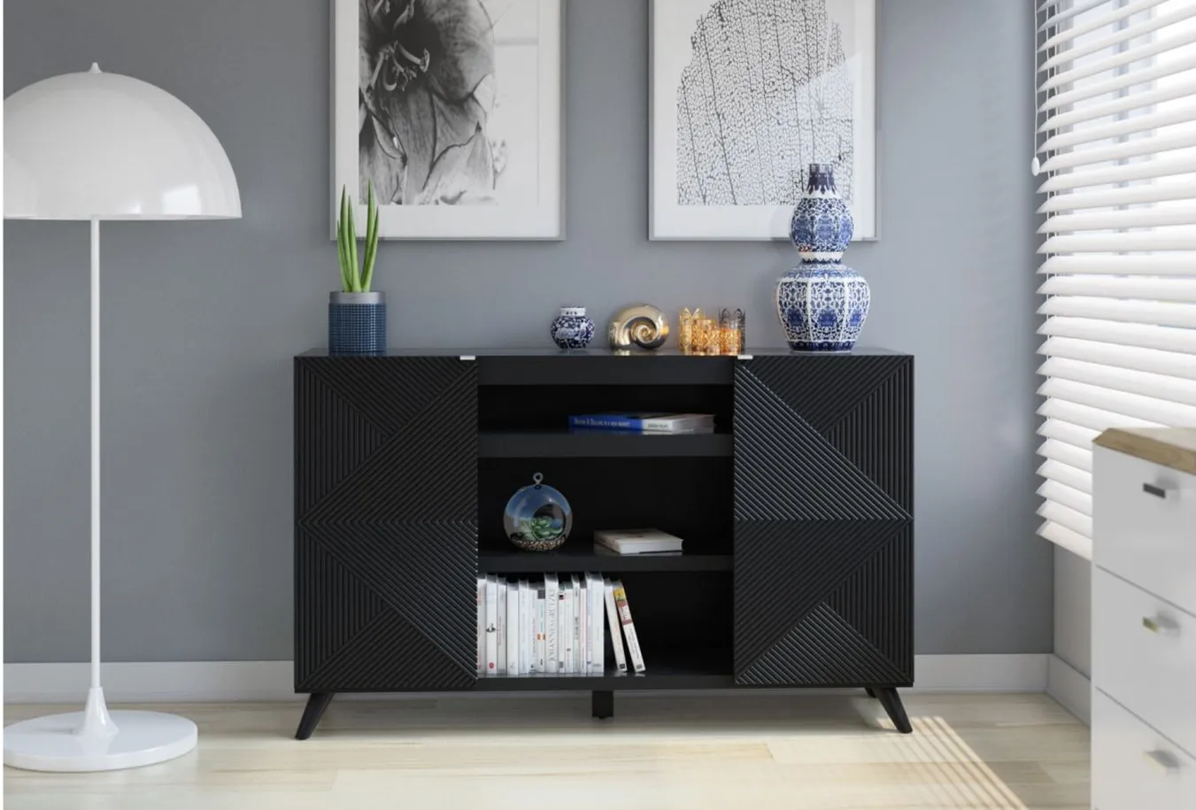 Katalina 60" TV Stand in Black by Twin-Star Intl.