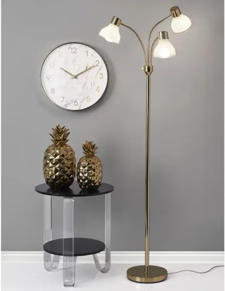 Presley 3-Arm Floor Lamp in Gold by Adesso Inc
