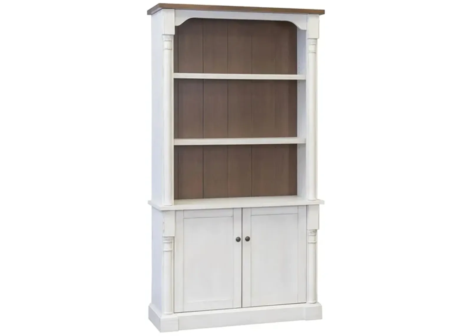 Durham Bookcase with Doors in White by Martin Furniture