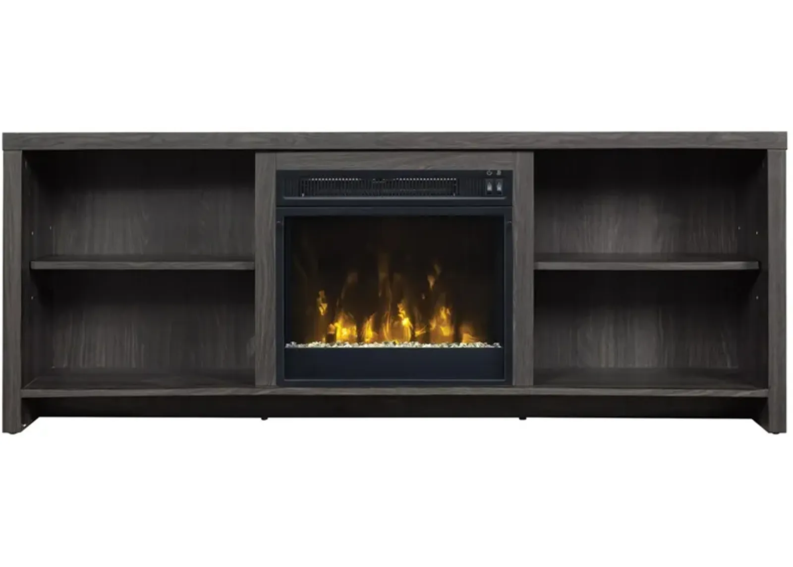 Zara 65" TV Stand with Electric Fireplace in Black Walnut by Twin-Star Intl.