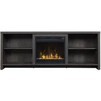 Zara 65" TV Stand with Electric Fireplace in Black Walnut by Twin-Star Intl.