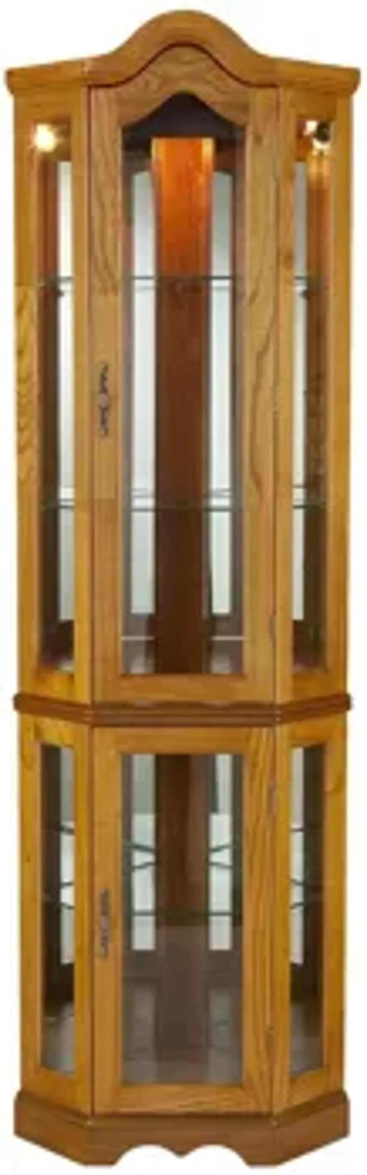 Hattie Lighted Corner Curio Cabinet