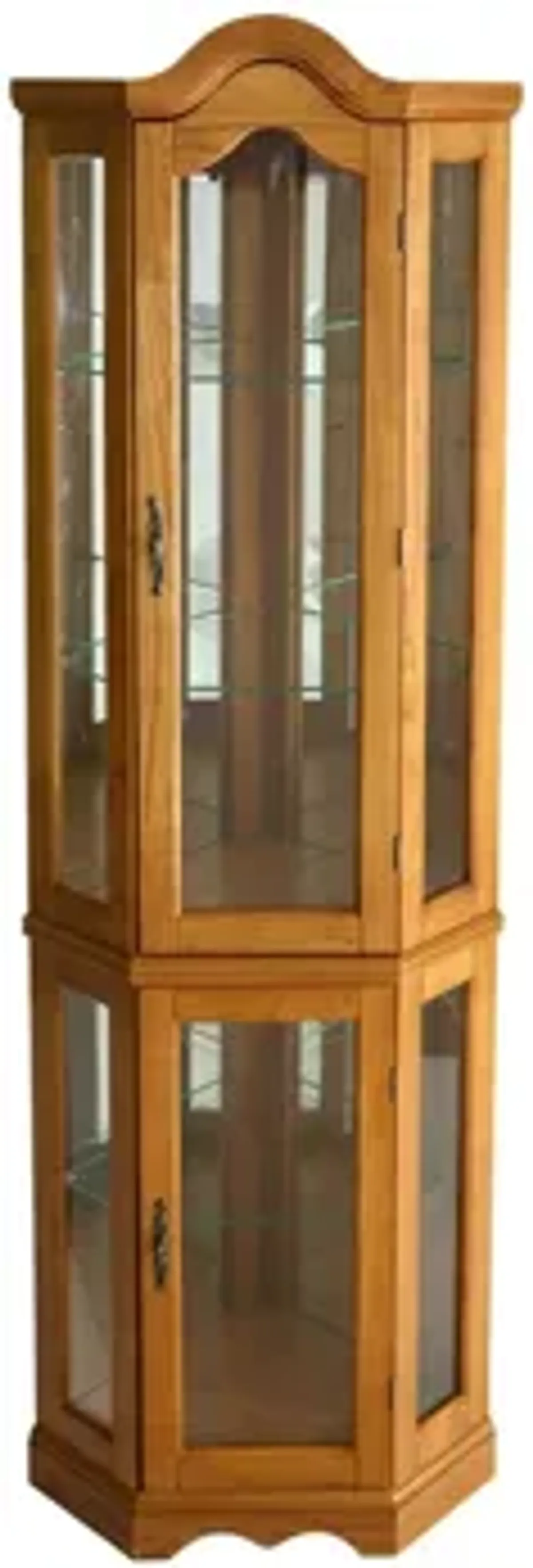 Hattie Lighted Corner Curio Cabinet