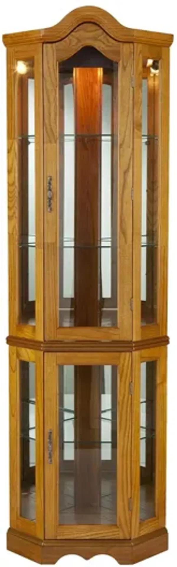 Hattie Lighted Corner Curio Cabinet