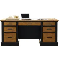 Toulouse Double Pedestal Desk in Ebony/Honey by Martin Furniture