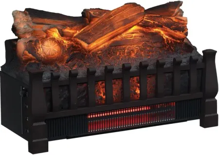 Home Hearth Log Set Infrared Quartz Heater in Black by Twin-Star Intl.