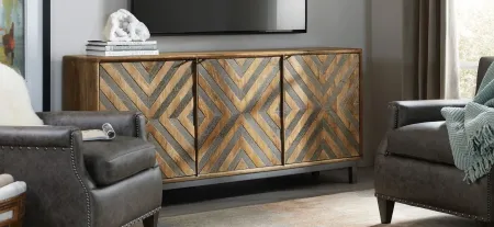 Serramonte Three-Door Entertainment Console in Brown by Hooker Furniture