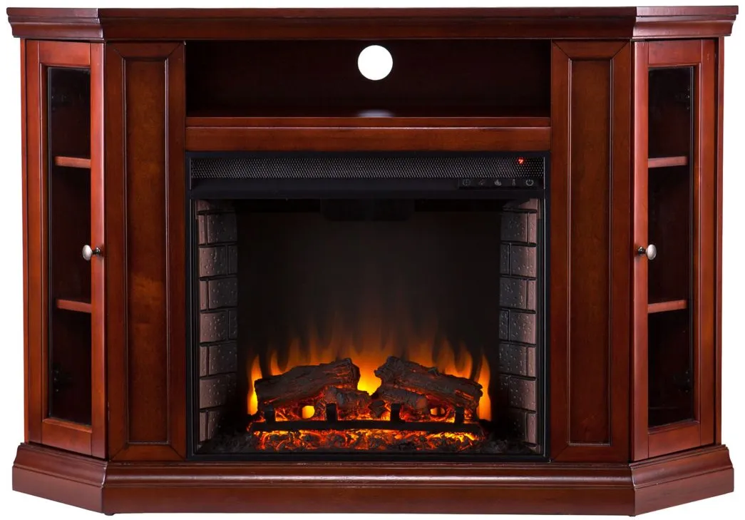 Oldham Convertible Media Fireplace in Brown by SEI Furniture