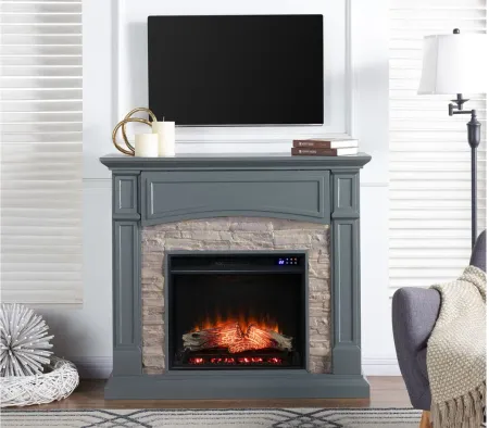 Alcester Touch Screen Media Fireplace in Gray by SEI Furniture
