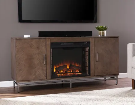 Georgia Fireplace Console in Brown by SEI Furniture