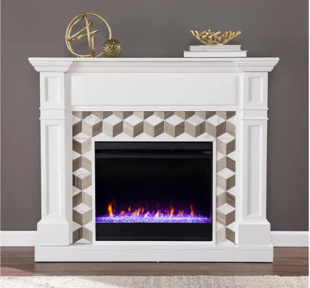 Enright Color Changing Fireplace in White by SEI Furniture