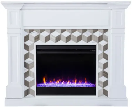 Enright Color Changing Fireplace in White by SEI Furniture
