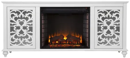 Miller Fireplace Console in White by SEI Furniture