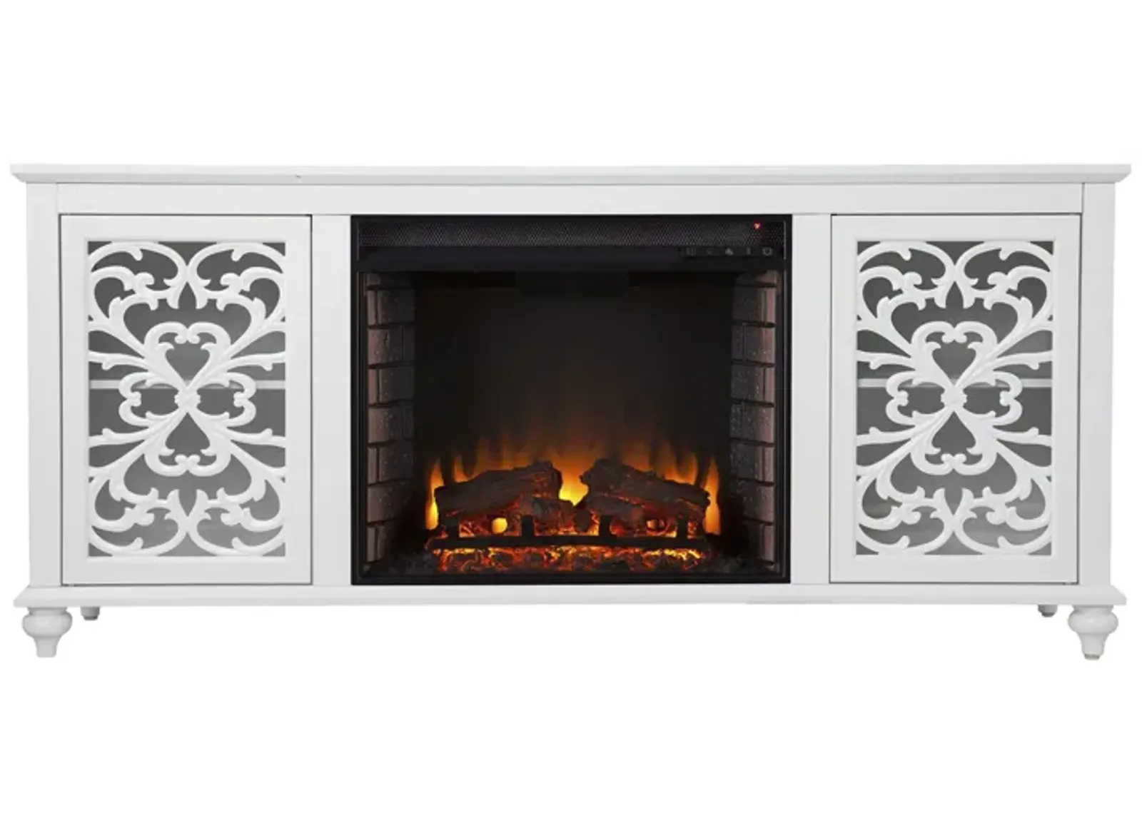 Miller Fireplace Console in White by SEI Furniture