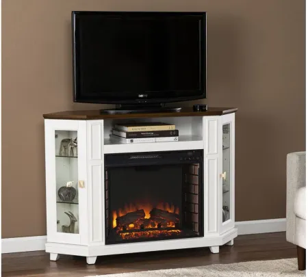 Haisley Media Fireplace in White by SEI Furniture