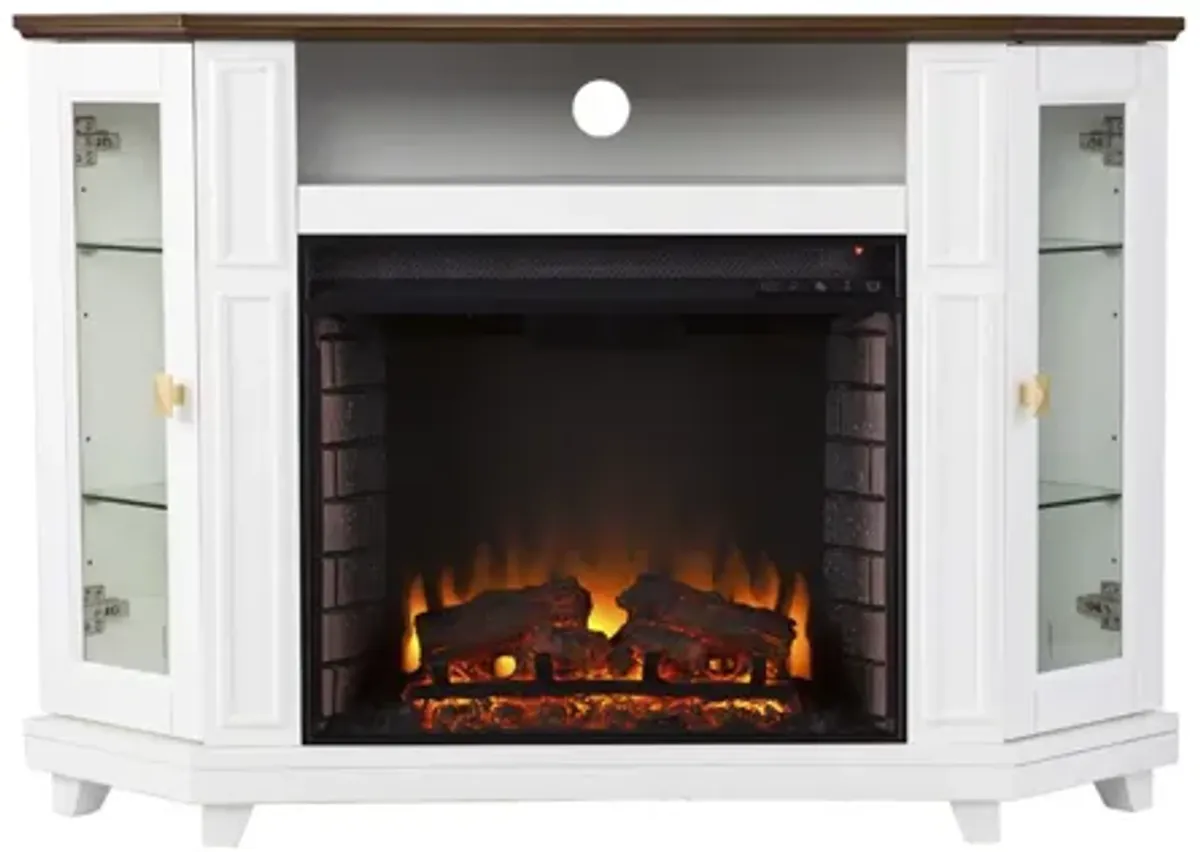 Haisley Media Fireplace in White by SEI Furniture