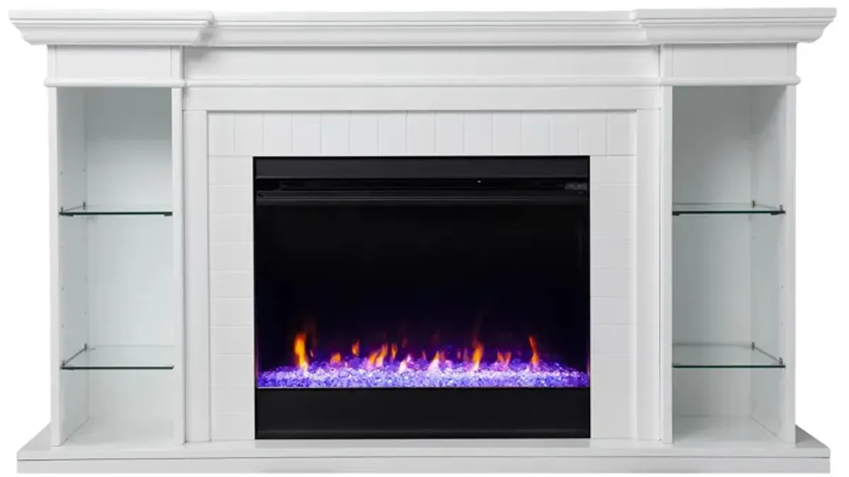 Longridge Color Changing Fireplace in White by SEI Furniture