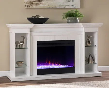 Longridge Color Changing Fireplace in White by SEI Furniture