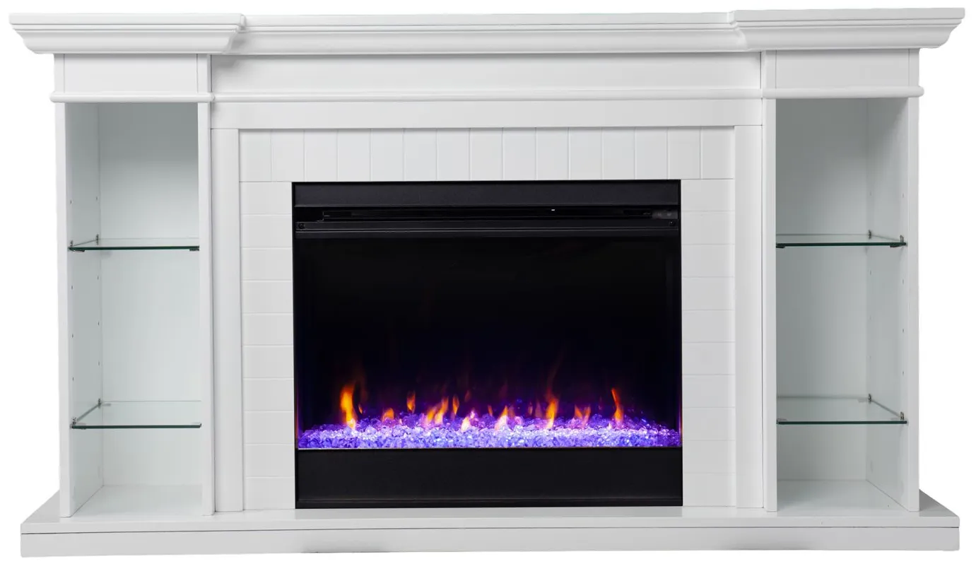 Longridge Color Changing Fireplace in White by SEI Furniture