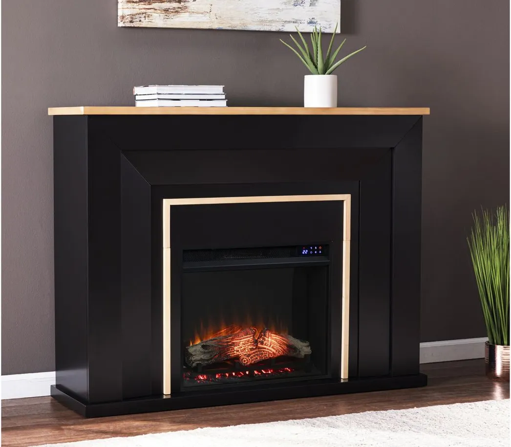 Connelly Touch Screen Fireplace in Black by SEI Furniture