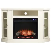 Oldham Touch Screen Media Fireplace in White by SEI Furniture