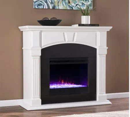 Birkenhead Color Changing Fireplace in White by SEI Furniture