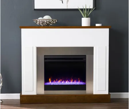 Heaney Color Changing Fireplace in White by SEI Furniture
