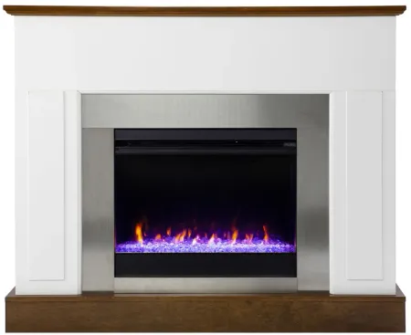 Heaney Color Changing Fireplace in White by SEI Furniture