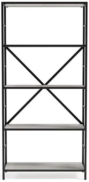 Freedan 63" Bookcase in White/Black by Ashley Express