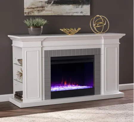 Northam Color Changing Fireplace in White by SEI Furniture