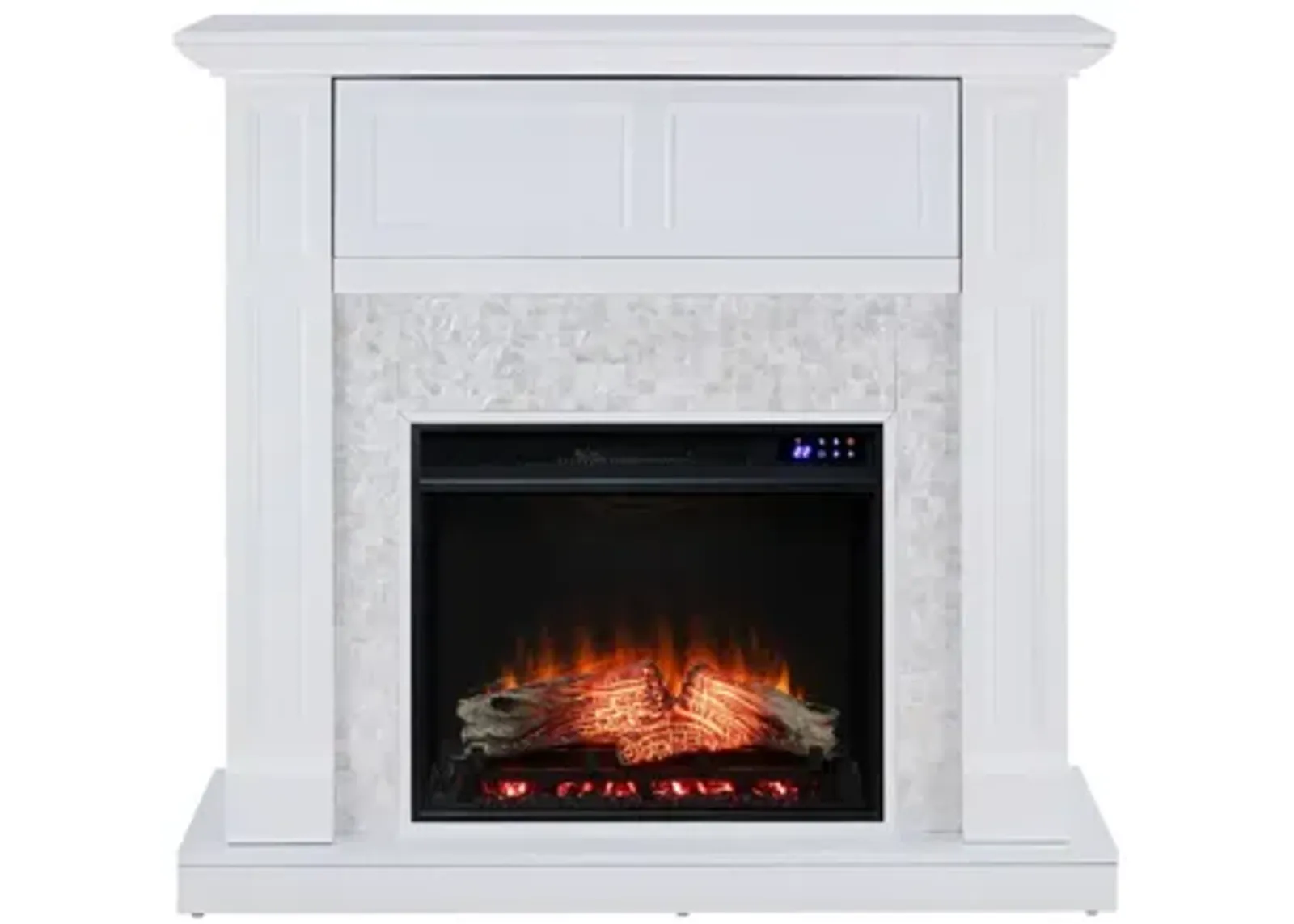 Newmarket Touch Screen Media Fireplace in White by SEI Furniture