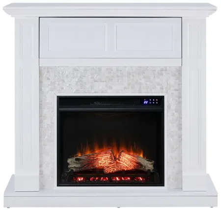 Newmarket Touch Screen Media Fireplace in White by SEI Furniture