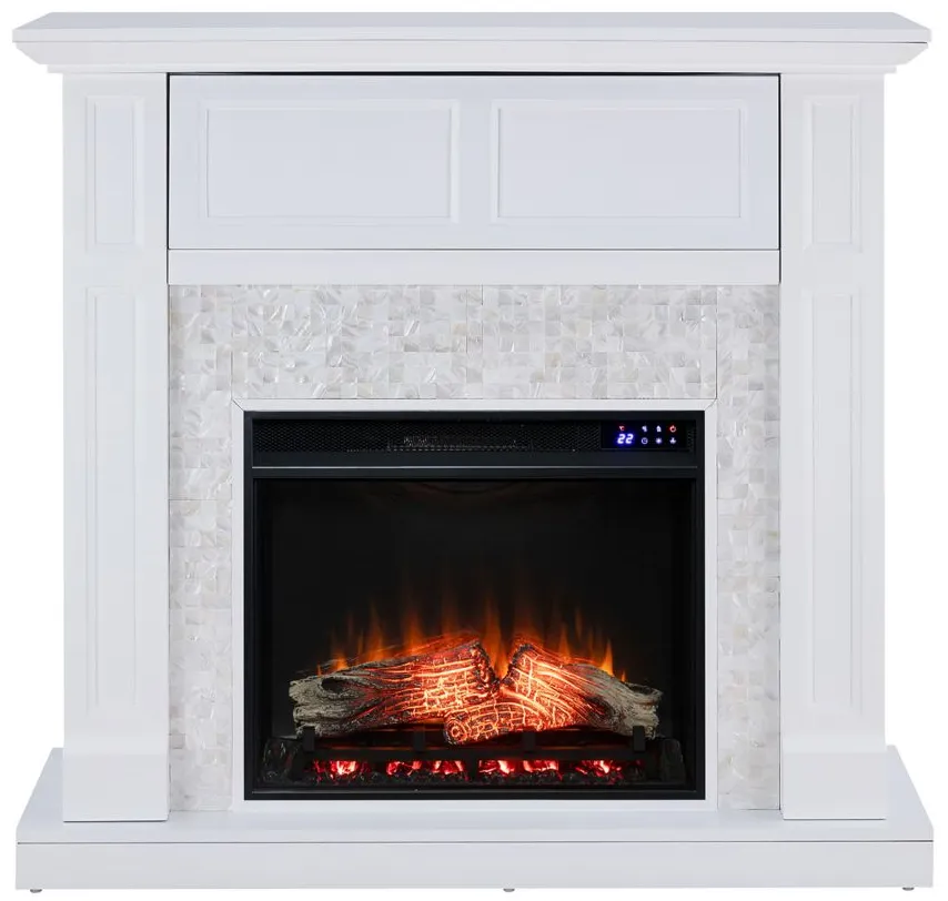Newmarket Touch Screen Media Fireplace in White by SEI Furniture