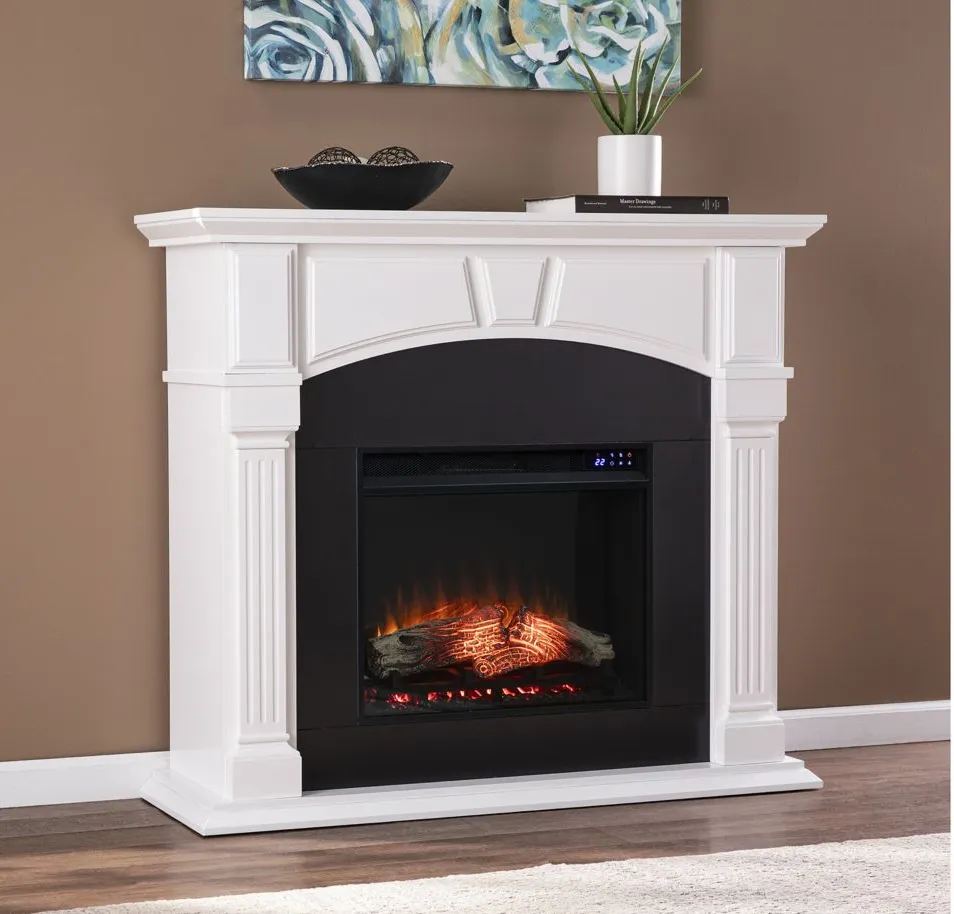 Birkenhead Touch Screen Fireplace in White by SEI Furniture