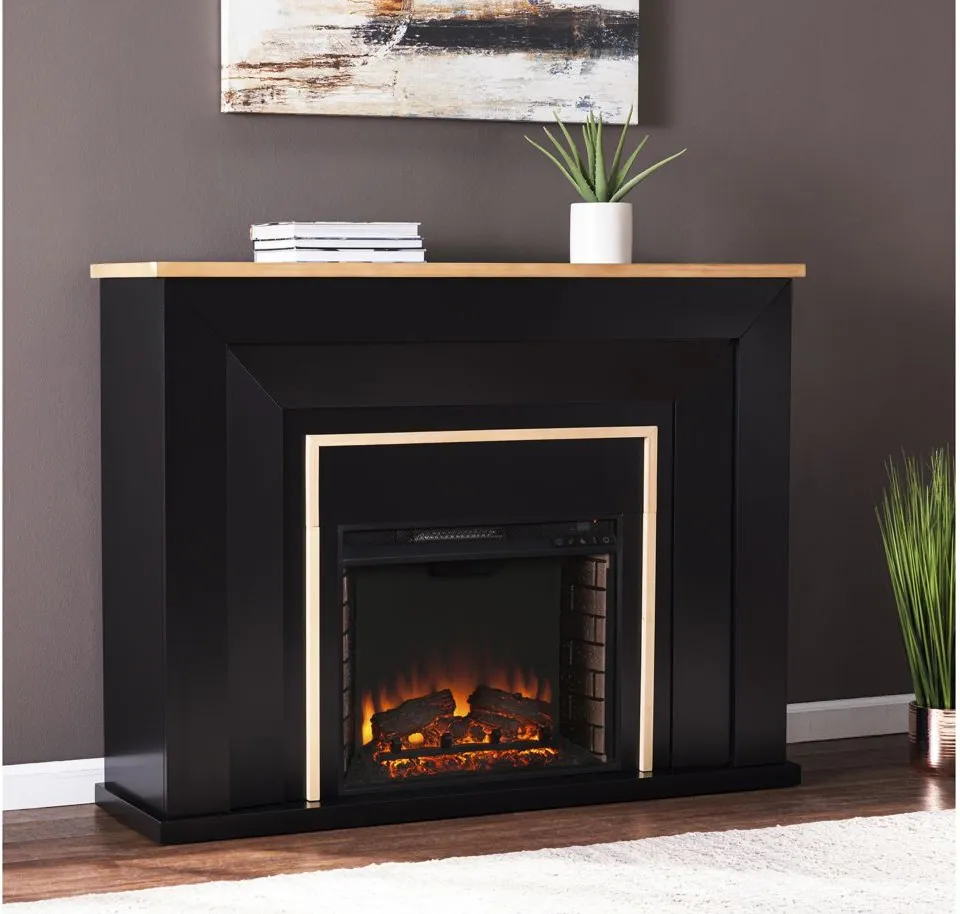 Connelly Fireplace in Black by SEI Furniture