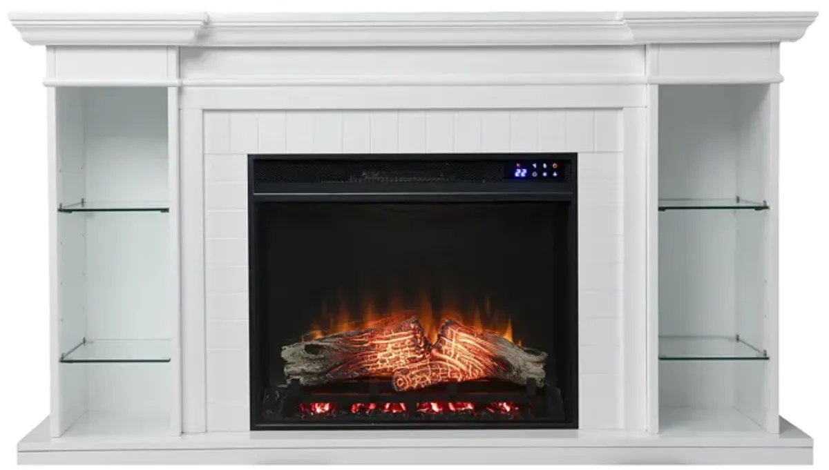 Longridge Touch Screen Fireplace in White by SEI Furniture