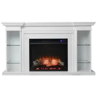 Longridge Touch Screen Fireplace in White by SEI Furniture