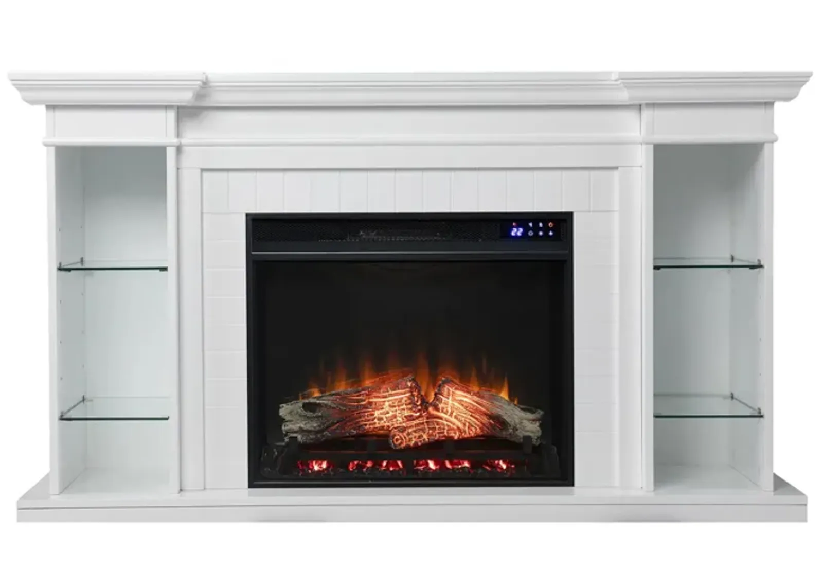 Longridge Touch Screen Fireplace in White by SEI Furniture