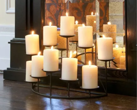 Newhaven Fireplace Candelabra in Black by SEI Furniture
