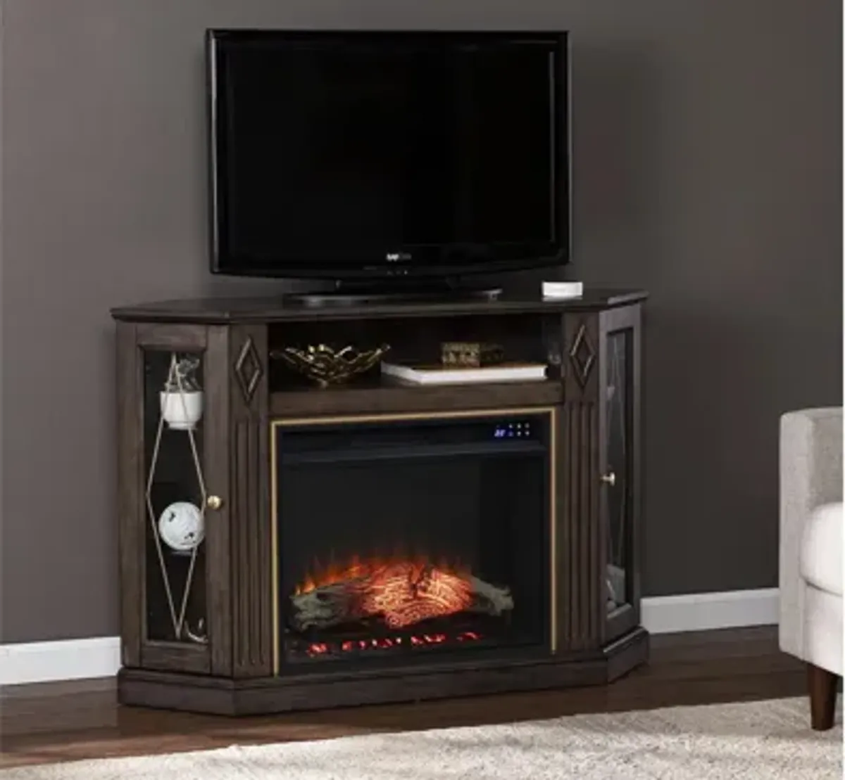 Blackburn Touch Screen Corner Media Fireplace