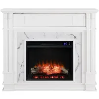 Caufield Touch Screen Media Fireplace in White by SEI Furniture