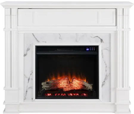 Caufield Touch Screen Media Fireplace in White by SEI Furniture