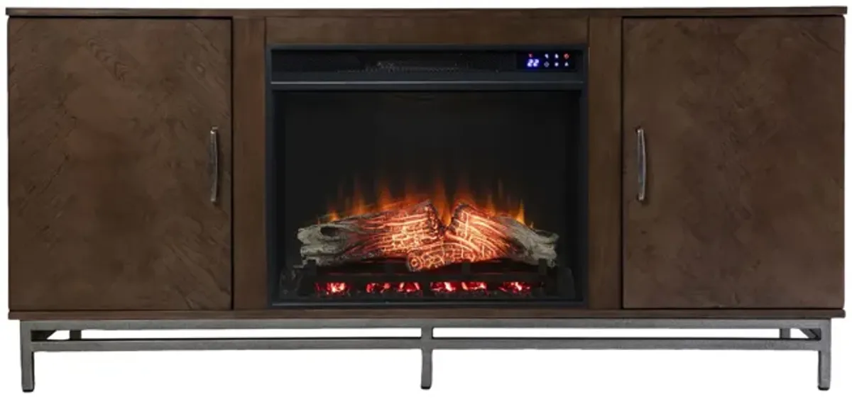 Georgia Touch Screen Media Fireplace in Brown by SEI Furniture