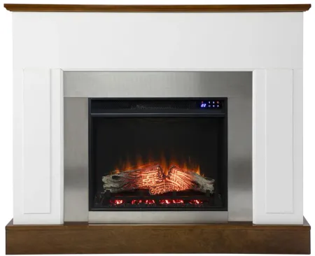 Heaney Touch Screen Fireplace in White by SEI Furniture